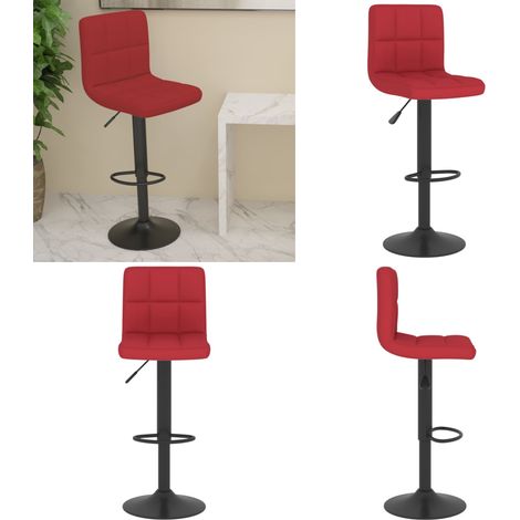 vidaXL Tabouret de bar Rouge bordeaux Tissu (1/5)