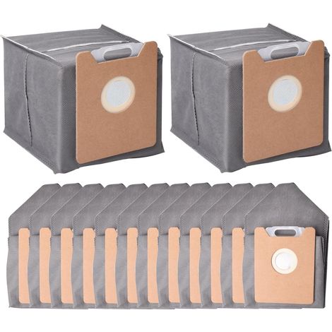 Lot de 14 sacs à poussière de rechange pour station de vidage automatique Eufy G35+, G40+ et G40 Hybrid+, kit de sacs à poussière pour aspirateur robot Eufy, sacs de rechange jetables grande capacité (1/4)