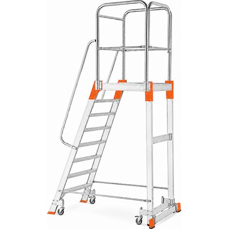 Plateforme roulante 8 marches - Hauteur max. de travail 3.68m - 95308R-MCP (1/5)