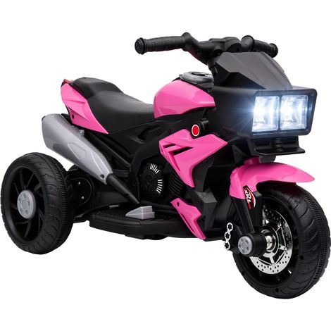 AIYAPLAY Kids Electric Motorcycle Ride-On Toy w/ High-Traction Wheels, Pink (1/5)
