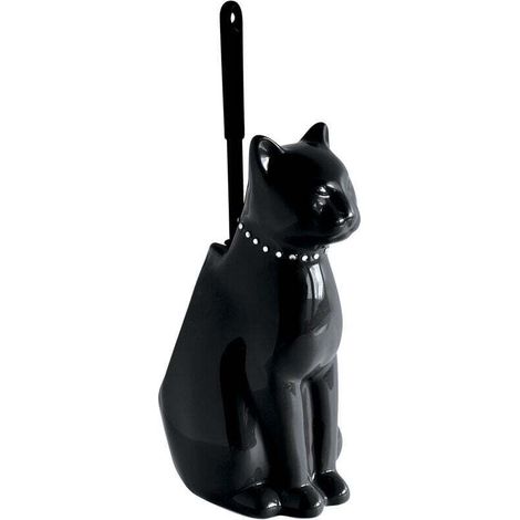 Soporte para cepillo de baño con forma de gato negro (1/2)