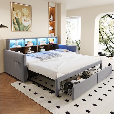 letto struttura letto estraibile 90x190 velluto OKMYHOME (1/3)