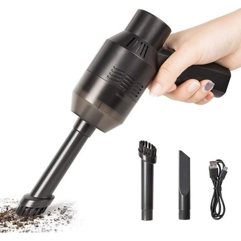 Mini aspirateur, aspirateur pour clavier d'ordinateur, aspirateur portatif sans fil rechargeable USB pour nettoyer ordinateur, maison, abri pour animaux et voiture (1/4)
