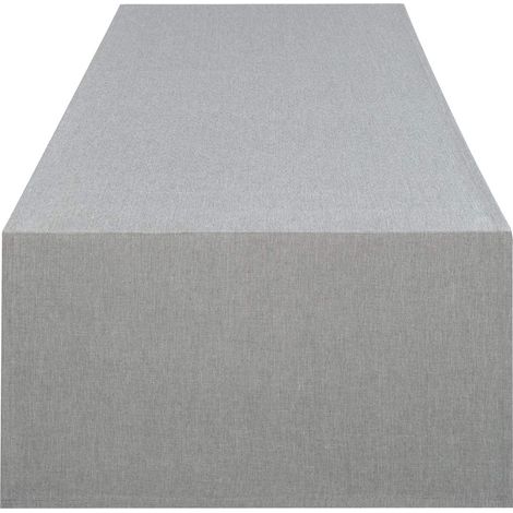 Chemin de table, Nappe moderne avec protection anti-taches pour toute l'année, gris, 40 x 140 cm (1/5)