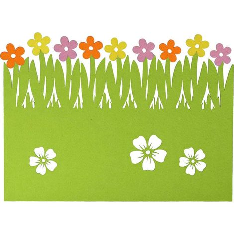 Napperon de Pâques en feutrine 41 x 30 cm - Vert - Set de table à dessert réutilisable (1/2)