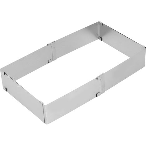 Anneau à Mousse Carré en Acier Inoxydable, Moule à Gâteau Rétractable 16-28cm pour Pâtisserie DIY (1/5)