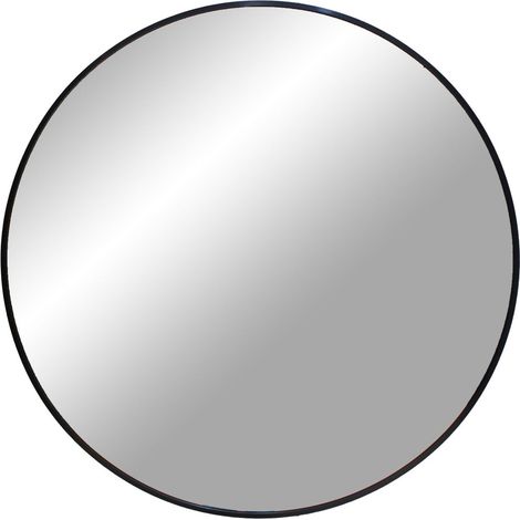 Specchio tondo da parete Madrid in alluminio nero ø60 cm