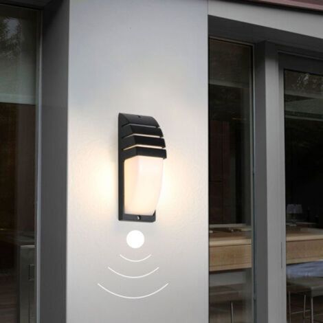 Applique murale LED 9W, lampe murale moderne et simple, lampe à induction blanche, veilleuse étanche pour jardin, balcon, terrasse, couloir, cour, mur extérieur