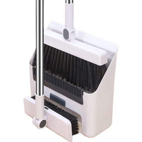 Ensemble 3-en-1 : Balai, pelle et brosse de sol — Outil de nettoyage ménager pliable pour balayer cheveux et poussière