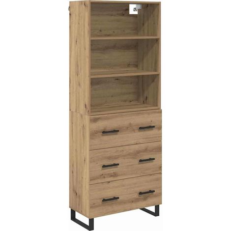 Armoire Haut de rangement - Armoire De Chambre avec tiroir Chêne artisanal 69,5 x 34 x 180 cm fr8136 - Maison La Vie (1/5)