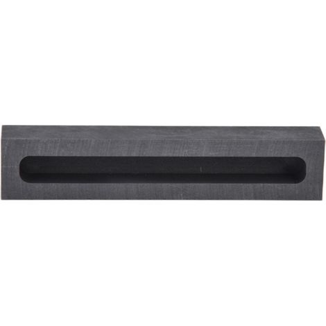 Lingot métallique à rainure graphite : dimensions extérieures 90×18×12mm, intérieures 80×8×8mm, pour coulée et moulage. (1/5)