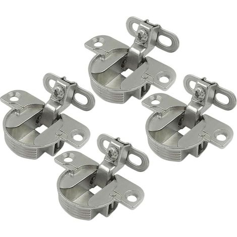 97 Degrés Charnières Compactes Cachée pour Portes D'armoires Charnières pour Portes de Meubles Penderies et Placards Zinc Moulé sous Pression Plaqué Nickel Paquet de 4 pièces (1/5)