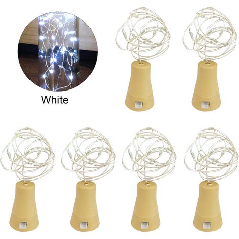Guirlande lumineuse solaire à 10 LED pour bouteille de vin, étanche, en fil de cuivre, décorative. (1/5)