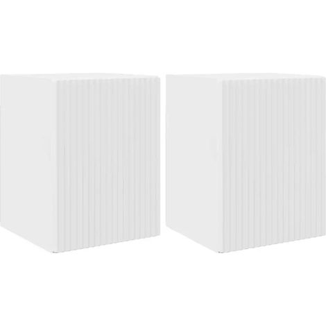 Mueble TV de pared moderno 30 x 31 x 40 cm ahorrador de espacio estético de madera contrachapada blanco brillante 020054943 (1/5)