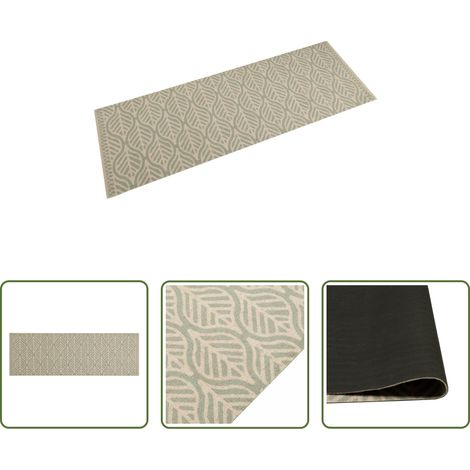 vidaXL Samt Teppich - Küchenteppich Waschbar Blätter 60x180 cm Samt (1/5)