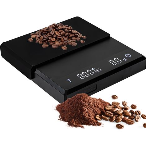 Bilancia da caffè compatta Toivize ricaricabile tramite USB-C, precisione di 0,1 g, 3 modalità espresso/filtro, custodia in silicone inclusa. (1/5)