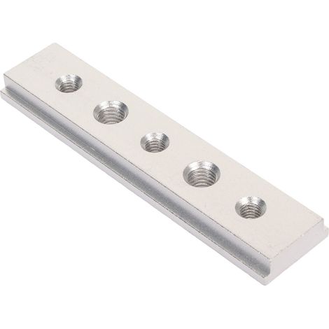 Rail de guidage à rainure en T de 100 mm avec trous, en alliage d'aluminium, pour scie circulaire électrique, fixation d'établi, couleur argent. (1/5)