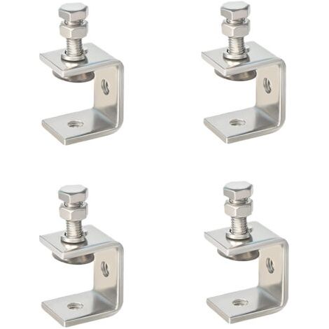Set mit 4 C-Klemmen mit weiten Backenöffnungen, aus robustem Edelstahl für die Holzbearbeitung