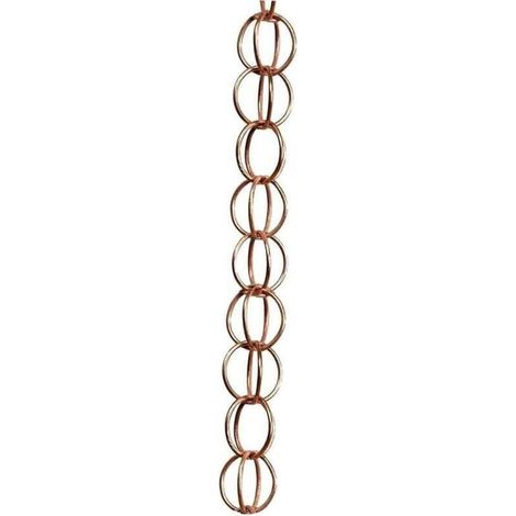 Cadena de lluvia exterior práctica y elegante, fabricada en cobre, perfecta para sustituir bajantes de lluvia (para anillos).