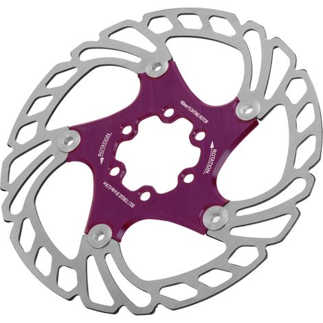 Disque de frein flottant 16cm violet pour VTT et vélo de route, 6 trous de fixation, plaquettes de frein incluses, pièces de réparation. (1/5)