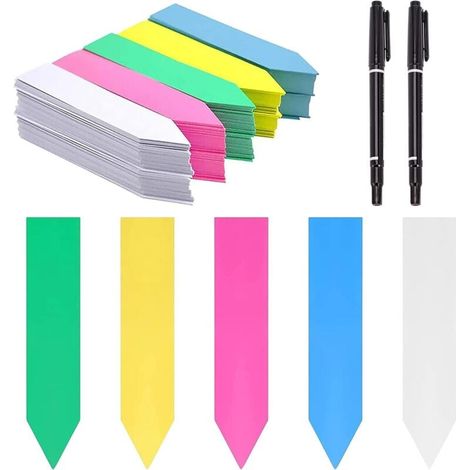 500 Pièces étiquettes de Plantes, Etiquette Jardin Imperméable Plastique, étiquettes en Plastique de la Plante,5 Couleurs Plantes Marqueurs étiquettes, Pour Pépinière, Semences et Herbe (1/4)
