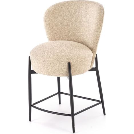 Chaise de bar contemporaine en tissu beige ROCKIN (1/5)