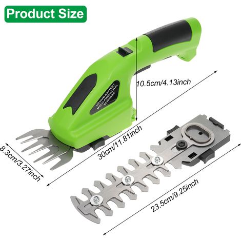 Taille-haie sans fil, coupe-herbe électrique portatif 2 en 1 7,2 V avec câble de chargement USB, cisaille légère et portable pour pelouse de jardin (1/5)