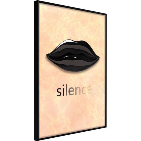 Affiche Murale Encadrée "Silent Lips" 30 x 42 cm Noir