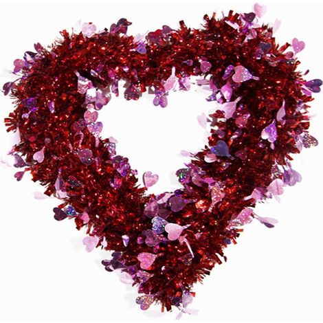 Guirlande En Forme De Cœur - Décoration Murale Pour Fêtes Intérieures - 30 x 35 cm - Pour Mariage Noël Saint Valentin - 1 Pièce (1/3)
