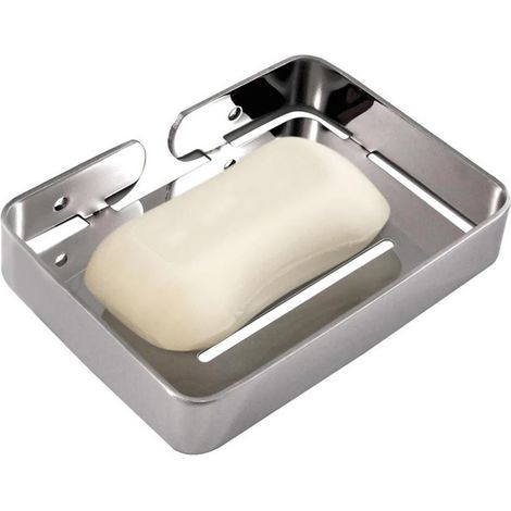 Portasapone in acciaio inox con scolapiatti, adatto per ripiani doccia, bagni, cucine e vasche da bagno. (1/5)