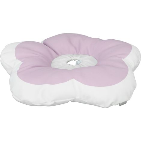 Collier pour chat doux, moelleux, confortable et décoratif, empêche le chat de se lécher et de se gratter le cou, rose-violet, taille M. (1/5)