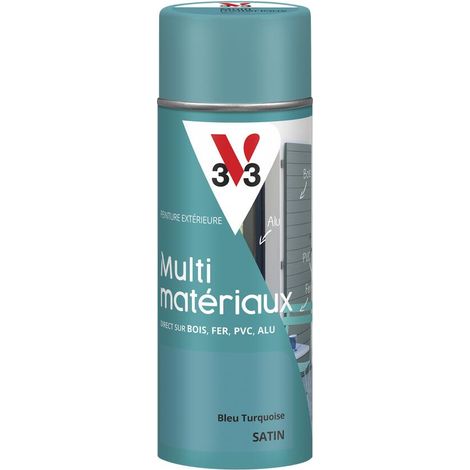 Peinture extérieure Multi-matériaux V33 Bleu turquoise Satin 400ml (1/4)