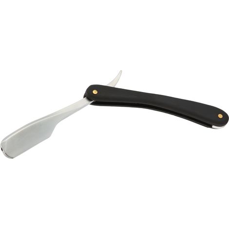 Porte-rasoir droit pour homme, style vintage, en acier inoxydable, pour la coiffure et la tonte (S79—15 Argent) (1/5)