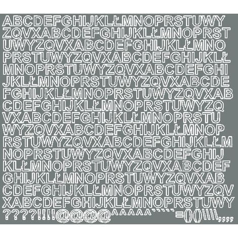 Letras autoadhesivas de 1 cm, color gris mate. (1/2)