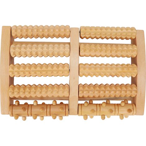 Rouleau de Massage en Bois pour Pieds - Stimulation des Points d'Acupression - Relaxant et Résistant (1/5)