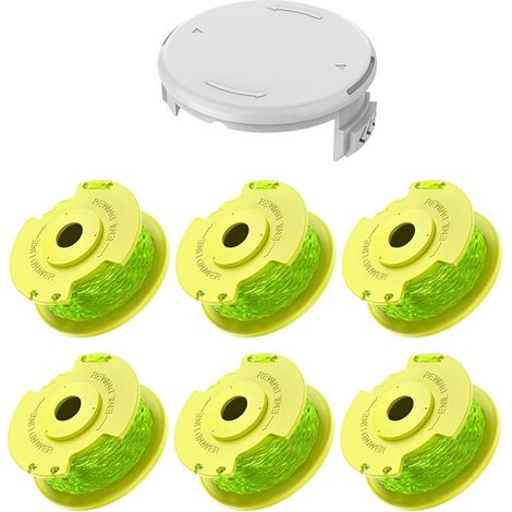 Ryobi One Plus+ AC80RL3, carrete de hilo de 3,35 m (11 pies) y 2 mm (0,080"), paquete de 6 hilos, 1 tapa. (1/5)