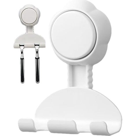 Porta rasoio da bagno,Gancio con ventosa,Set da 2,Porta rasoio con ventosa,Adatto per pareti della doccia,Gancio rimovibile per porta con ventosa (1/5)