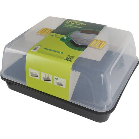 Rapid Grow Mini-Gewächshaus aus Polypropylen für Samen, Schwarz/Transparent NORTENE