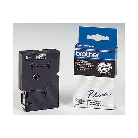 Schriftbandkassette P-touch TC-101 12 mm x 7,7 m (B x L) farblos schwarz (1/4)