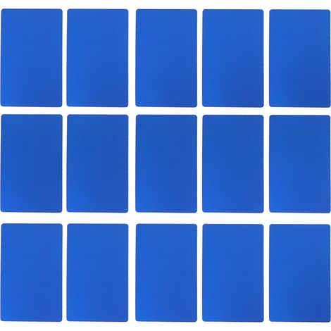 50 cartes de visite gravées au laser, résistantes à l'eau et à l'usure, en aluminium, de couleur bleue. (1/5)