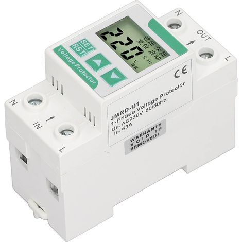 Spannungsschutzgerät mit automatischer Wiederherstellung, einstellbarer Über- und Unterspannungsschutzschalter, 63 A, 230 V AC (1/5)