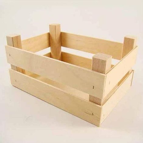 TrAdE Shop Traesio - Cassetta In Legno Portafrutta Porta Oggetti Porta Pane Cestino 20 X 14 Cm -