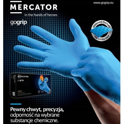 Gants en nitrile noirs Mercator GoGrip, lot de 50 pièces, taille XXL (1/4)