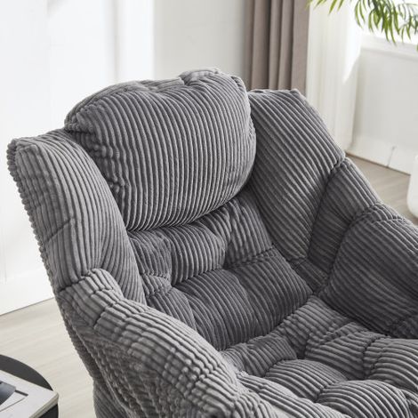 Fauteuil relax rembourré avec repose-pieds – Dossier ergonomique – Structure en acier thermolaqué – Pour petits espaces – Audionova