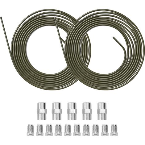 Kit Conduite de Frein 10m Ø 4,75mm - Tuyau de Frein en Acier Cuivré avec 10 Raccords et 5 Connecteurs M10x1 - Pour Dudgeonnage F, Inoxydable et Haute Pression pour Large Gamme de Véhicules (1/5)
