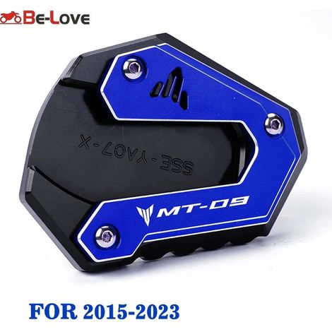 (Bleu 2015-2023) Compatible avec YAMAHA MT-09 MT 09 MT09 Tracer 900 XSR900 2014-2023 2021 22 Béquille latérale, extension et support maxpower (1/4)
