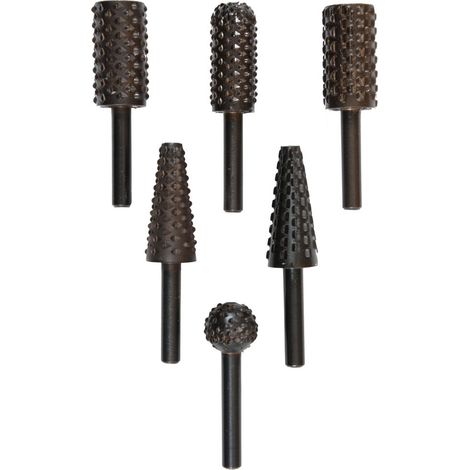 KWB Einhell 49495500 Jeu de 10 râpes pour fraiser la sculpture sur bois et tôle Ø6mm (1/5)