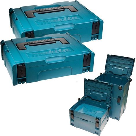 Makita MAKPAC Pack of 2 x Stacking Connector Tool Cases Type 1 396 x 296 x 105