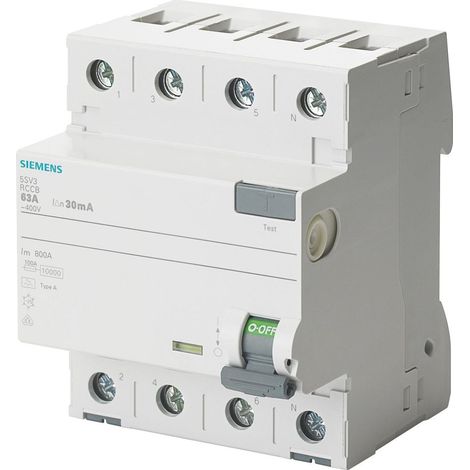 Siemens 5SV3344-6 Interruptor diferencial 4 polos gris