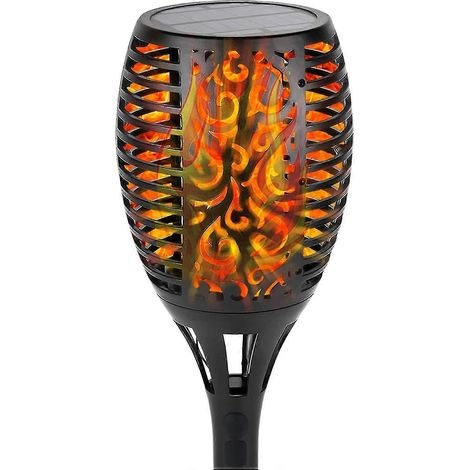 torche solaire de jardin à flamme LED, allumage/extinction automatique jusqu'à l'aube (1/5)